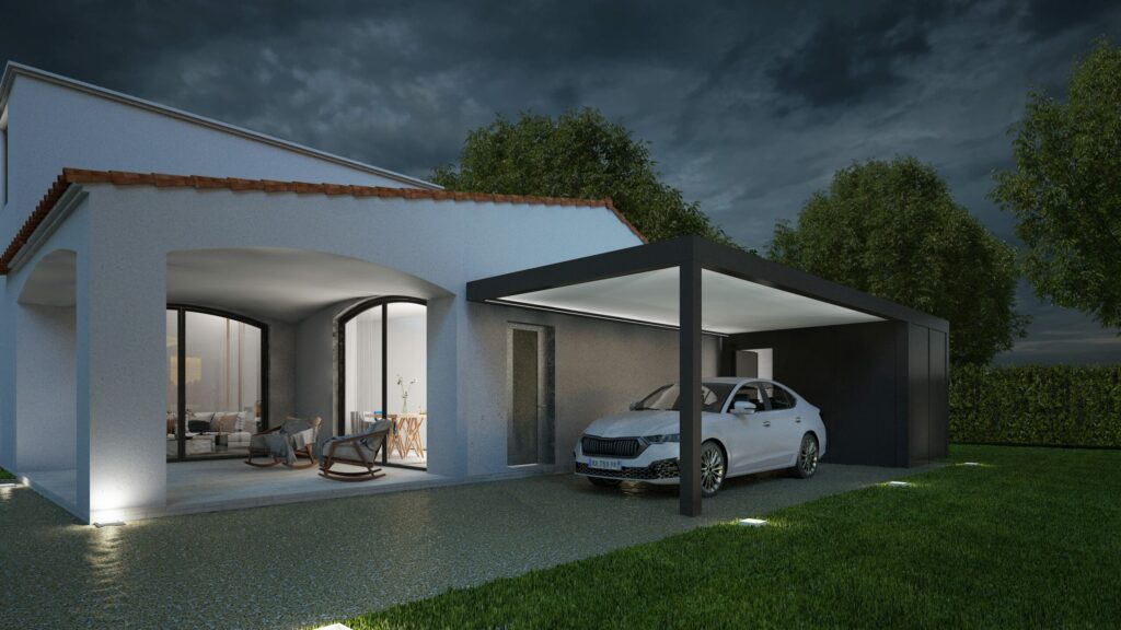 carport alumium adossé